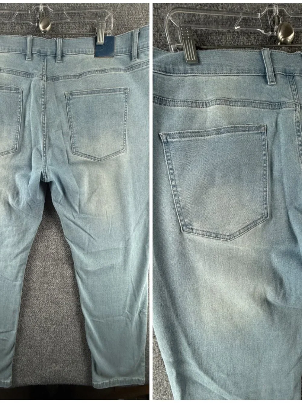 Mugsy Grands Casual FLX4NCSL 40x34 Light Wash Stretch Jeans Men ACTL 41X33